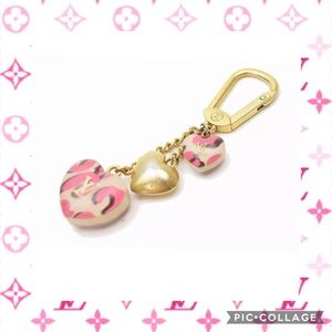 LOUIS VUITTON Leopard Heart Bag Charm Key Holder